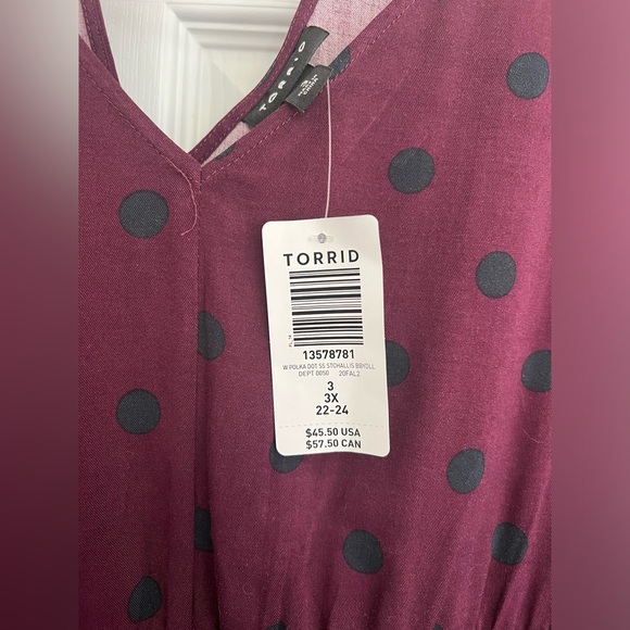 Torrid Babydoll Stretch Challis Top Size 3 - Picture 5 of 5